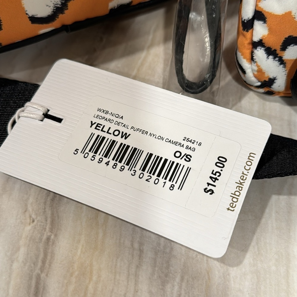 Ted Baker Bag Leopard Detail Nylon Puffer Camera Bag  Cellphone Holder Crossbody - Picture 8 of 17